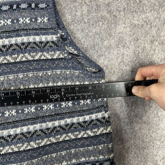 Vintage Eddie Bauer Sweater Vest Medium Fair Isle Button Made In USA Grannycore - Picture 4 of 7